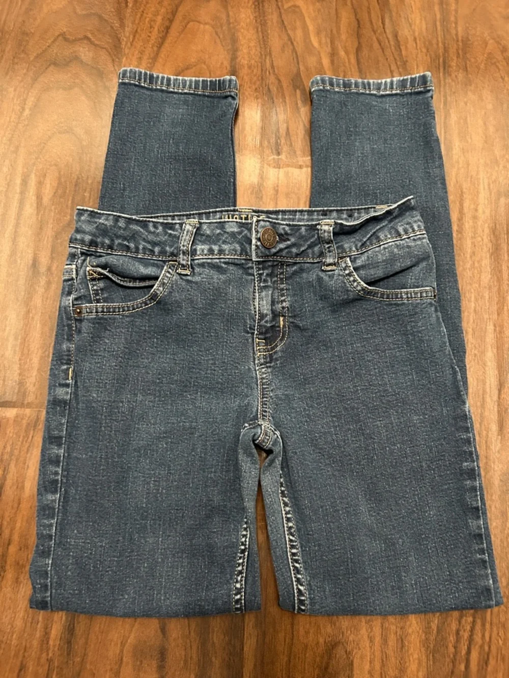 Justice Girls Dark Wash Mid Rise Super Skinny Jeans